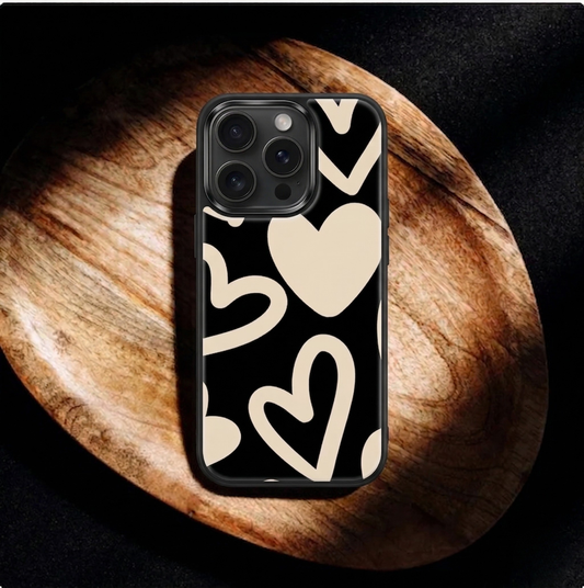 Heart & Love - Black Edition iPhone Case Cover