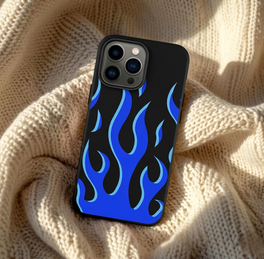 Blue Flame Black Edition iPhone Case