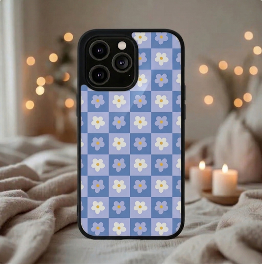 Blue Floral Pattern iPhone Case Cover