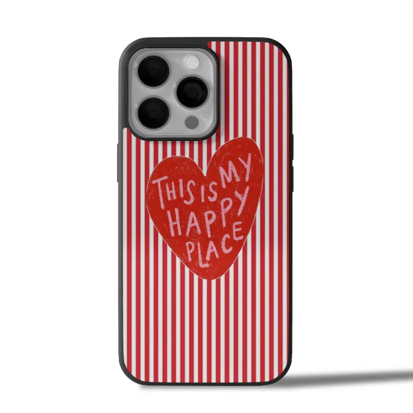 Happy Place iPhone Case – Red Heart Edition Love Cover