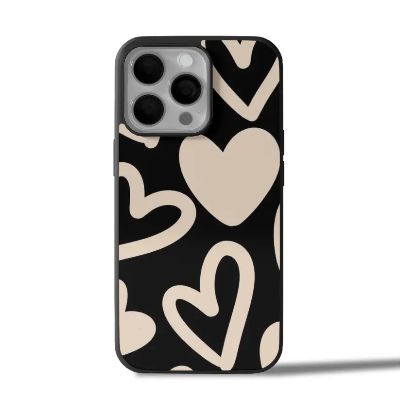 Heart & Love - Black Edition iPhone Case Cover