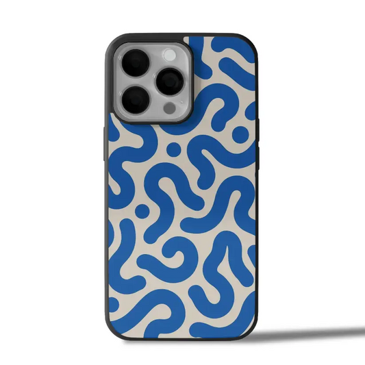 Abstract Blue Maze iPhone Case Cover