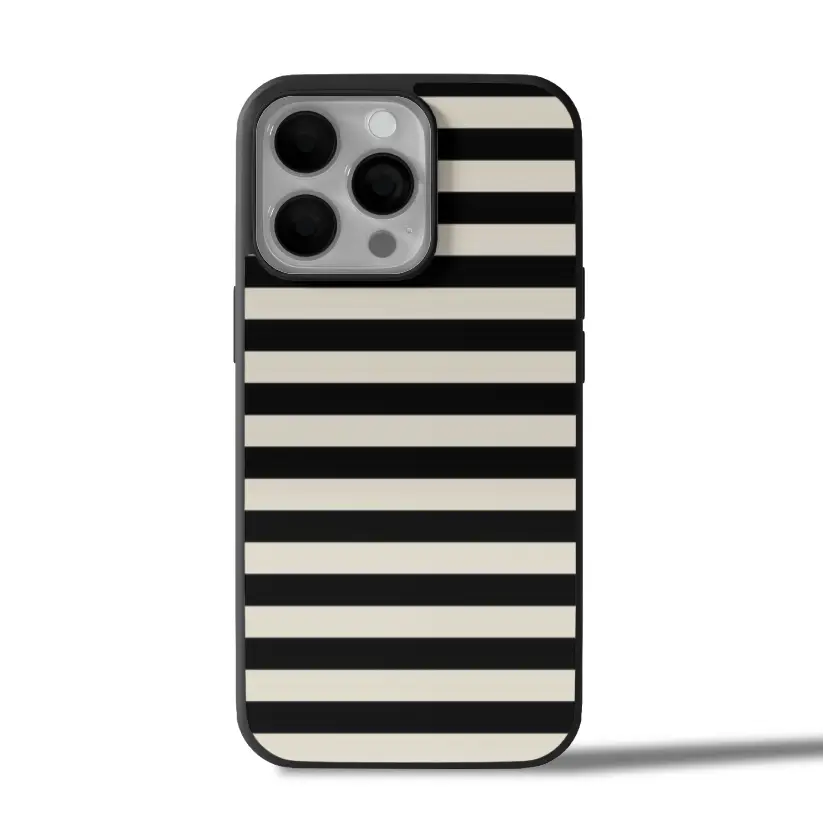 Black White Stripes Aesthetic iPhone Case Cover
