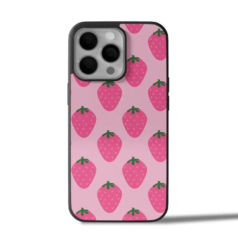Pink Strawberries iPhone Case Cover