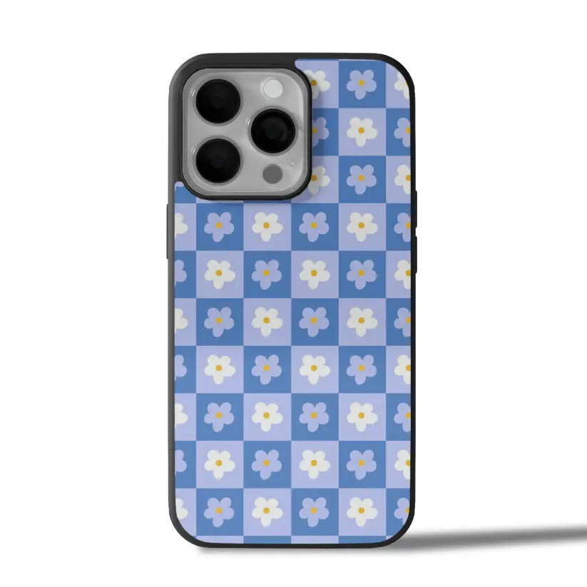 Blue Floral Pattern iPhone Case Cover