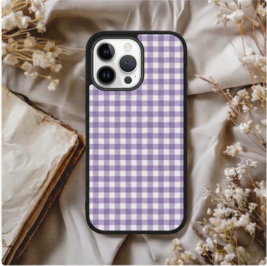 Lavender Checks iPhone Case Cover