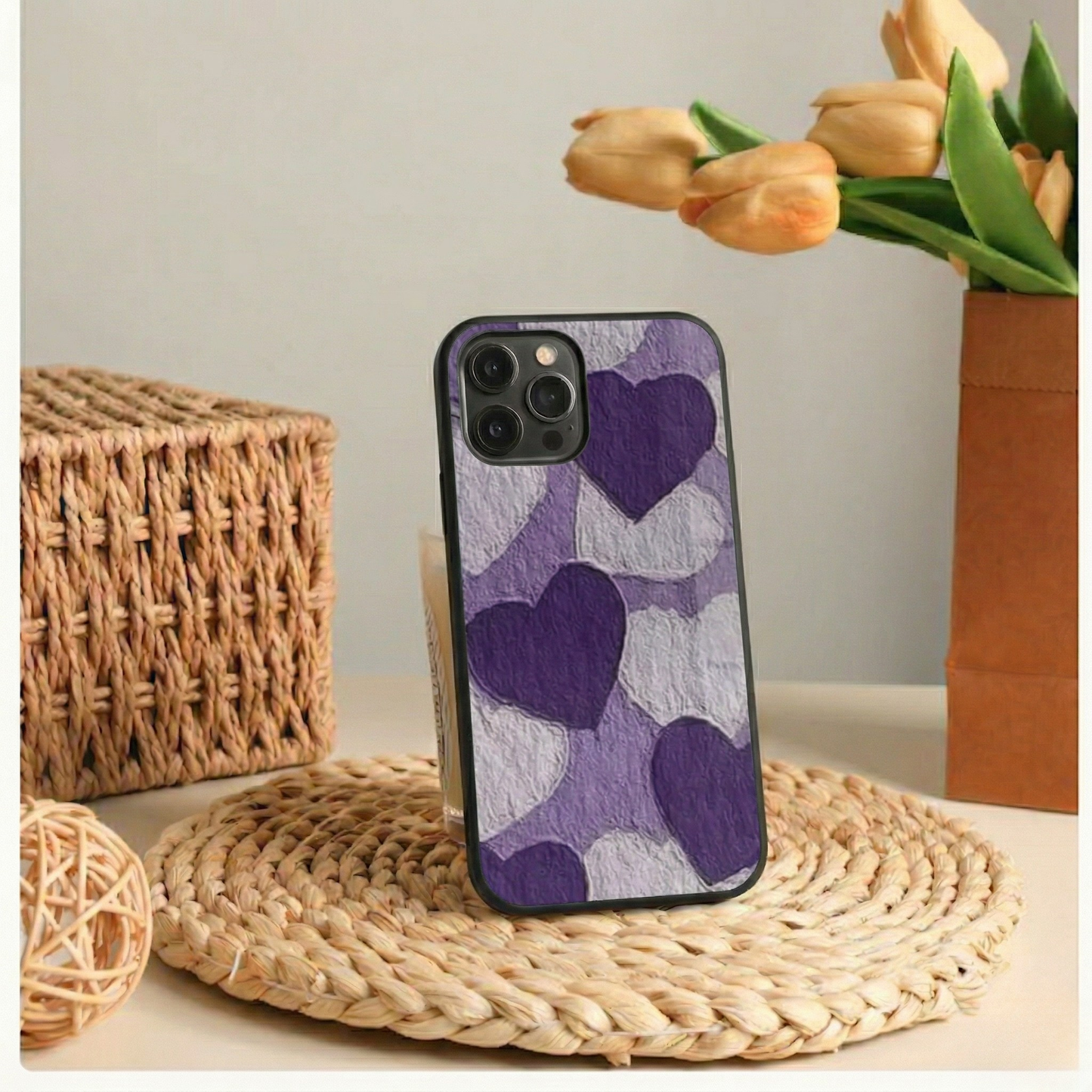 Amethyst Hearts iPhone Case Cover
