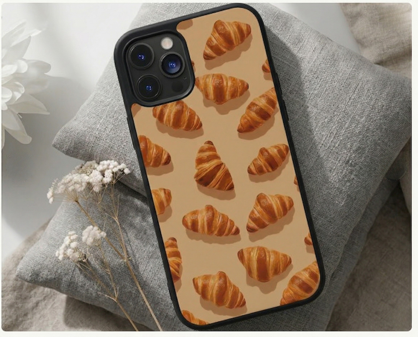 Croissant Crush  Beige iPhone Case Cover