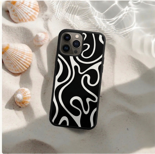 Abstract Black And White iPhone Case Cover