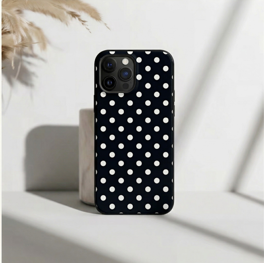 Black White Polka Dots iPhone Case Cover