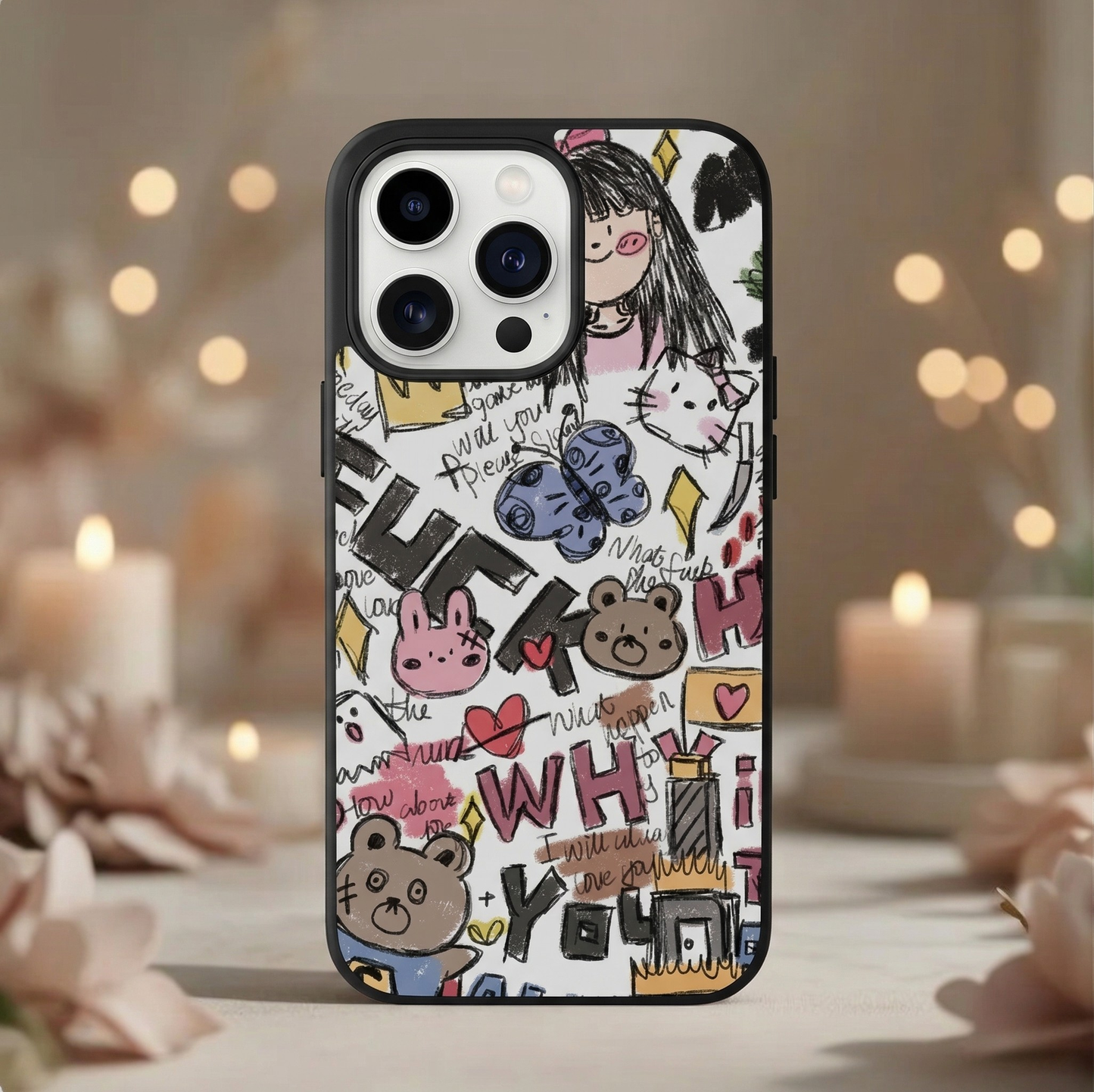 Cute Chaos Doodles iPhone Case Cover