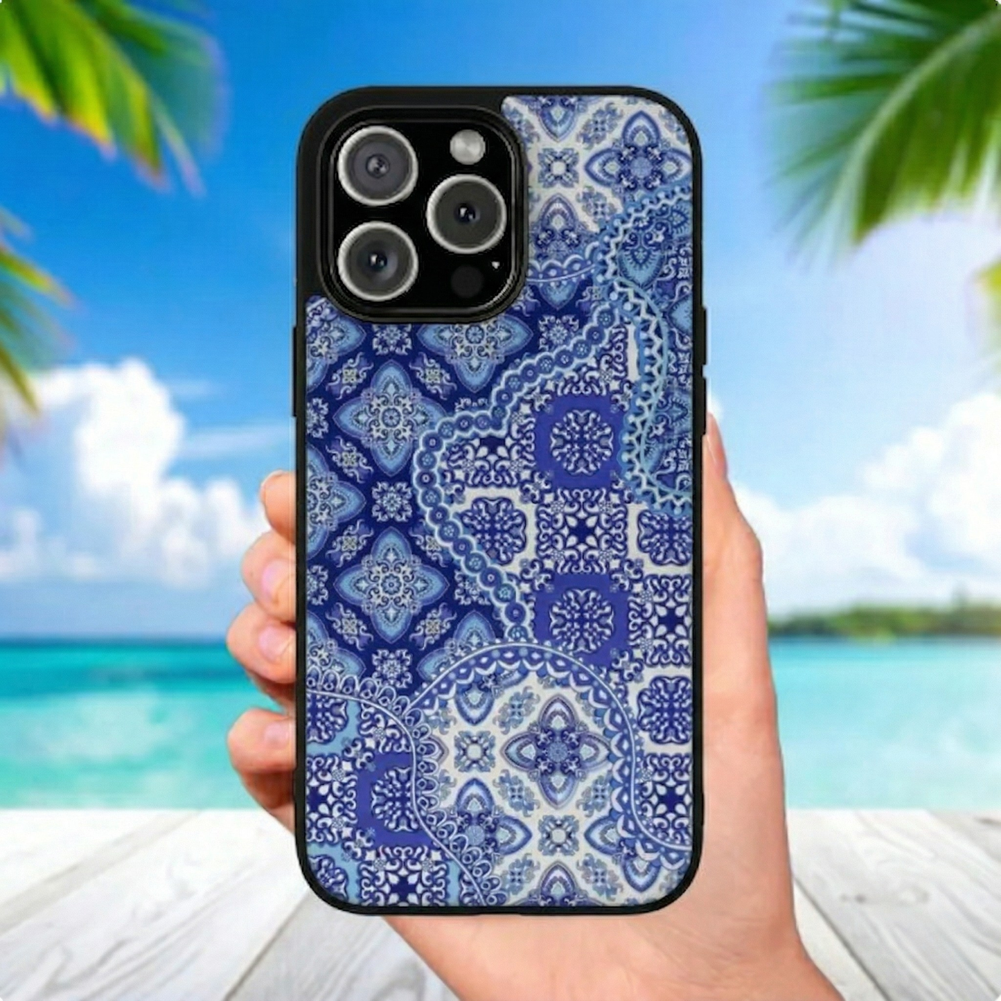 Blue Mosaic Elegance iPhone Case Cover