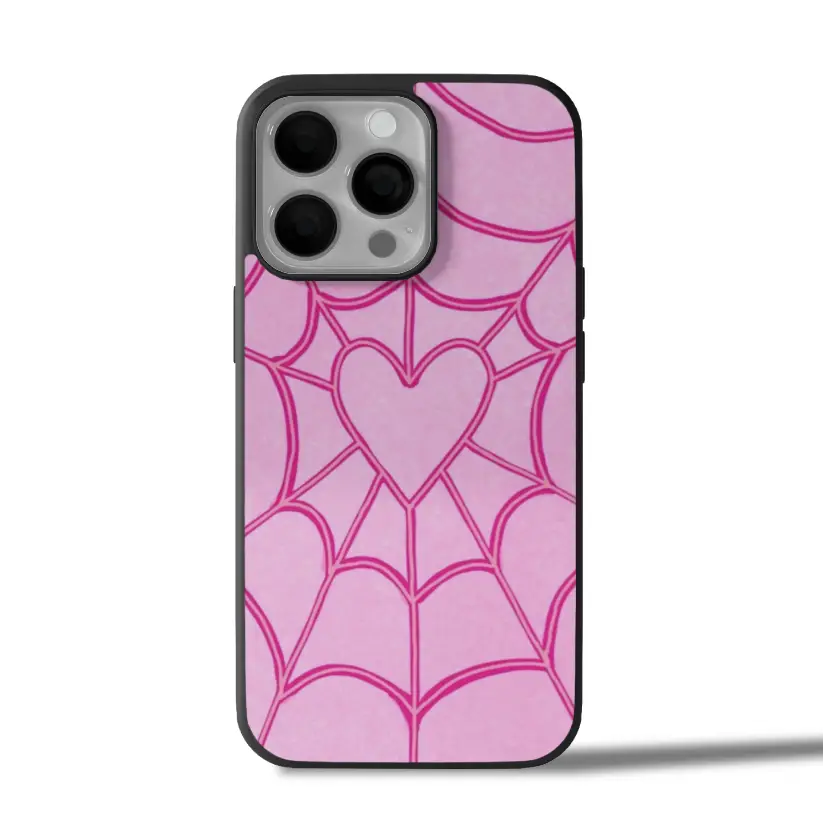Pink Heart Web iPhone Case Cover