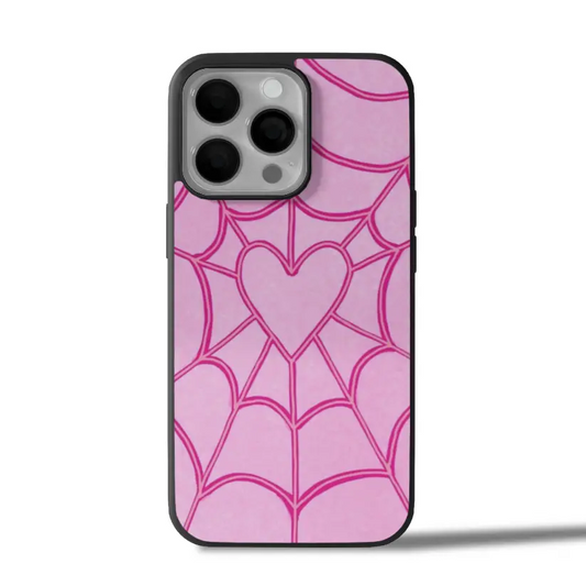 Pink Heart Web iPhone Case Cover