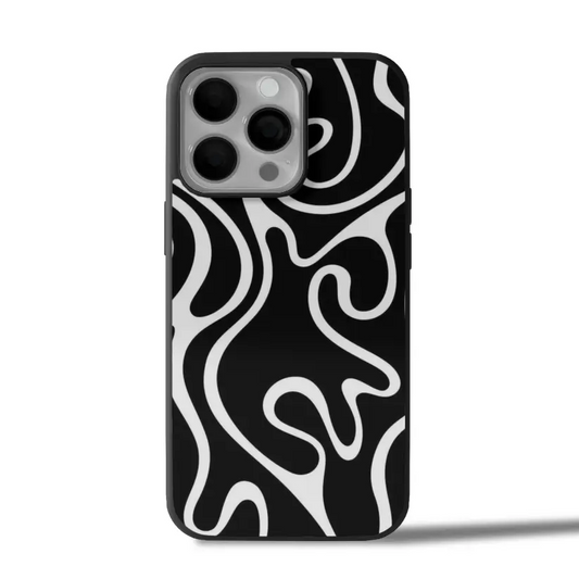Abstract Black And White iPhone Case Cover