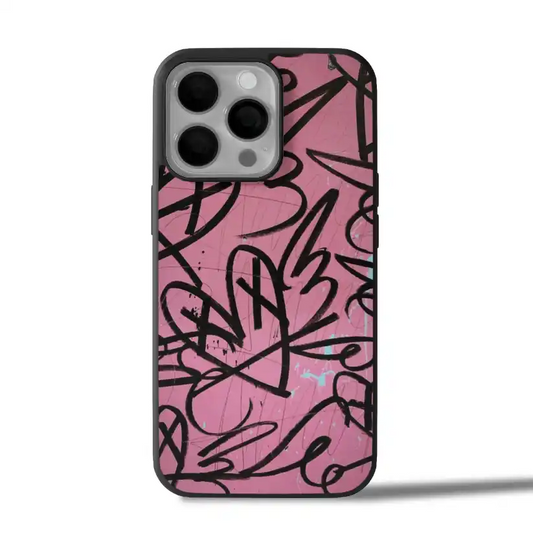 Pink Graffiti Hearts iPhone Case Cover
