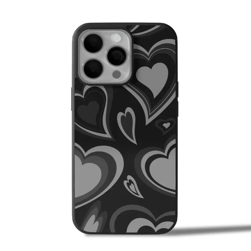 Y2K Black Hearts Aesthetic iPhone Case Cover