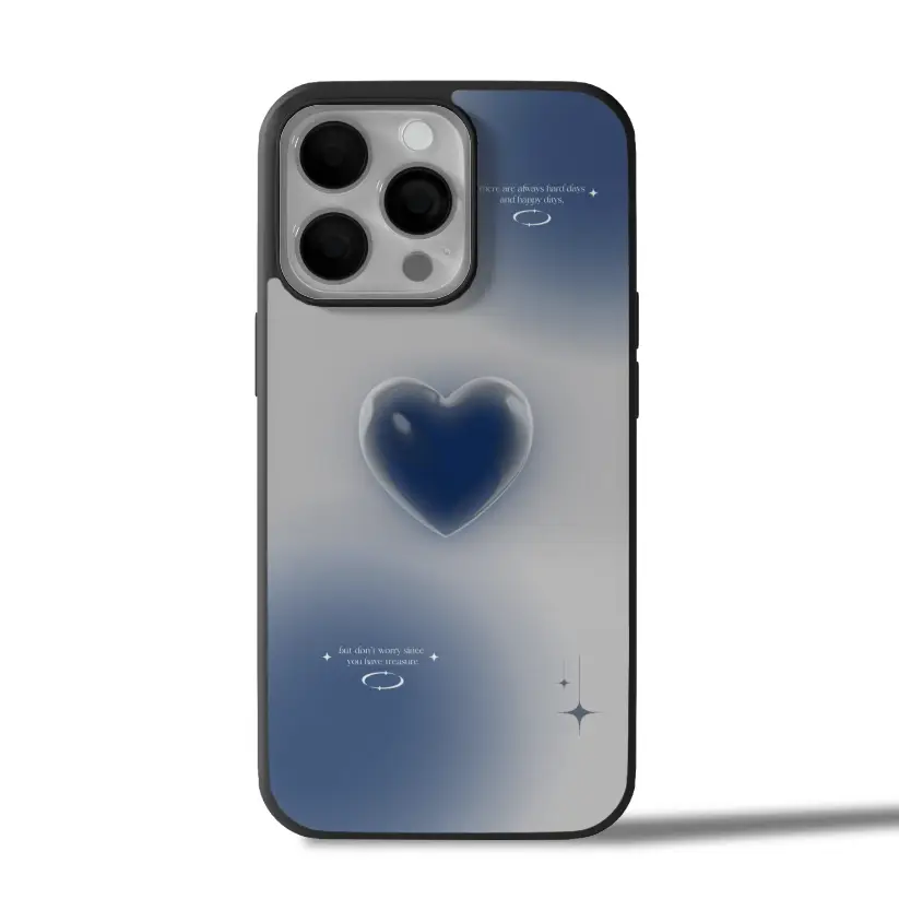 Blue  Heart Aesthetic iPhone Case Cover