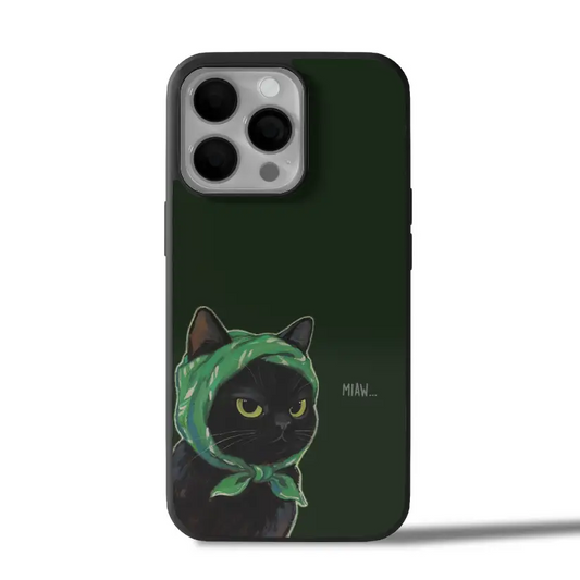 Grumpy Green Kitty iPhone Case Cover