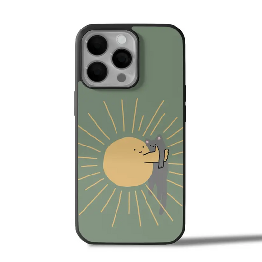Sun & Cat Hug iPhone Case Cover