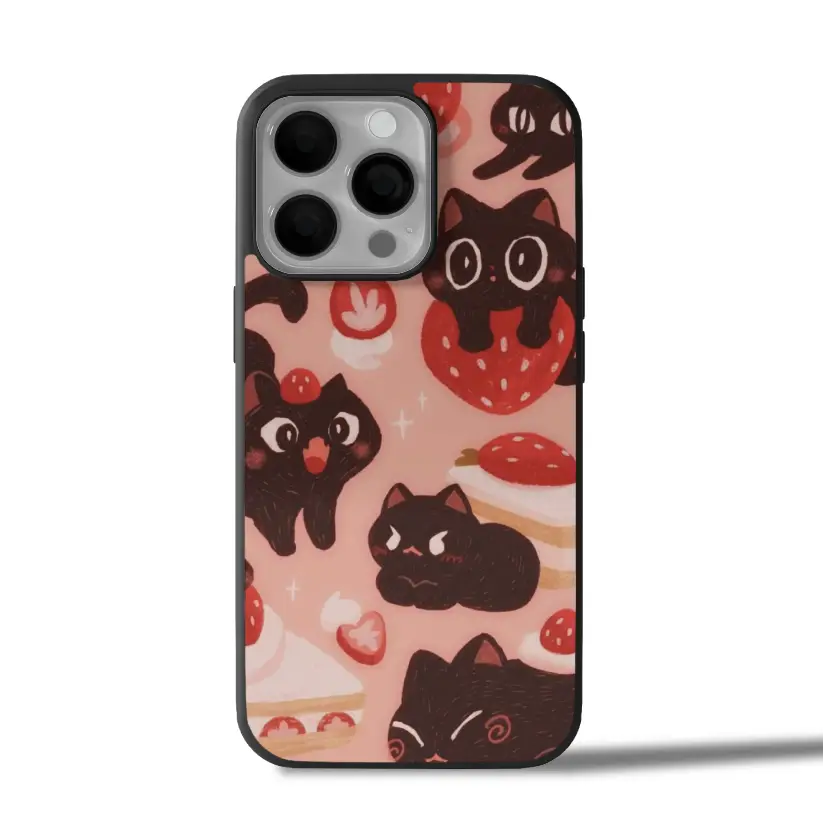 Strawberry Kitty Delight iPhone Case Cover