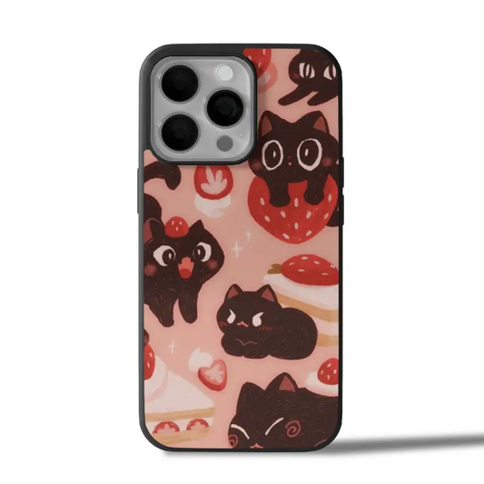 Strawberry Kitty Delight iPhone Case Cover
