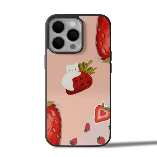 Strawberry Kitty Charm iPhone Case Cover